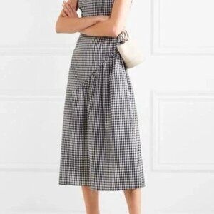 NWT REJINA PYO Lily Bow-embellished Gingham Cotton Midi Dress sz 8 UK/4US $535
